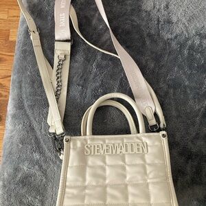 Steve Madden Beige Quilted Crossbody Bag